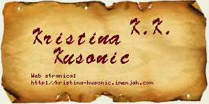 Kristina Kusonić vizit kartica